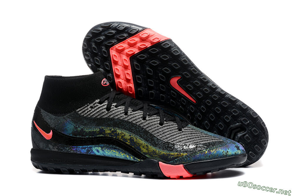 Men's Nike Air Zoom Mercurial Superfly 10 Elite TF Football Shoes - Black/Grey/Pink 2