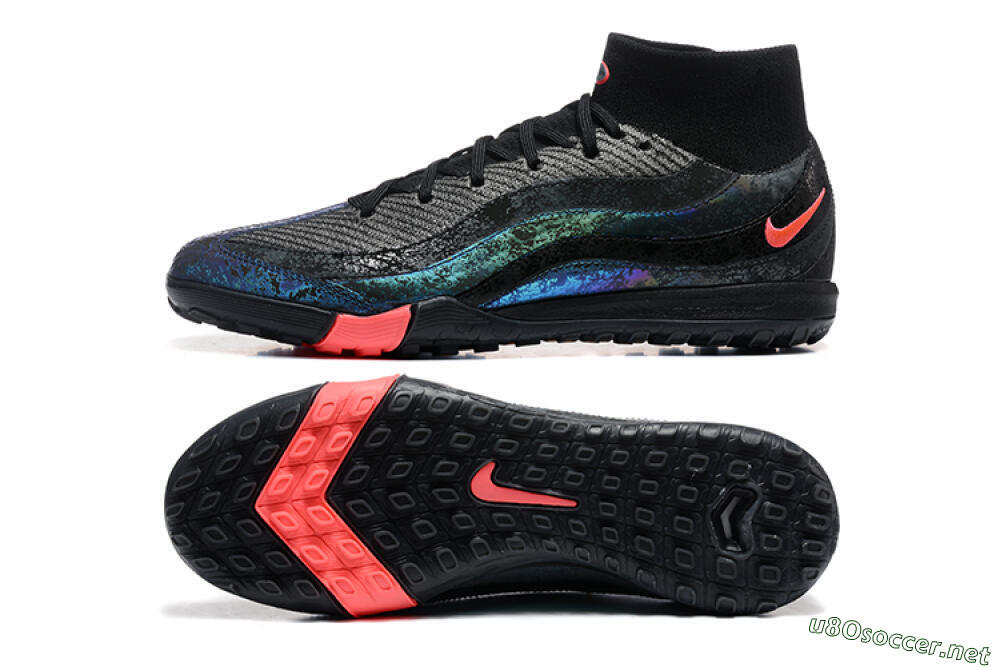 Men's Nike Air Zoom Mercurial Superfly 10 Elite TF Football Shoes - Black/Grey/Pink 1