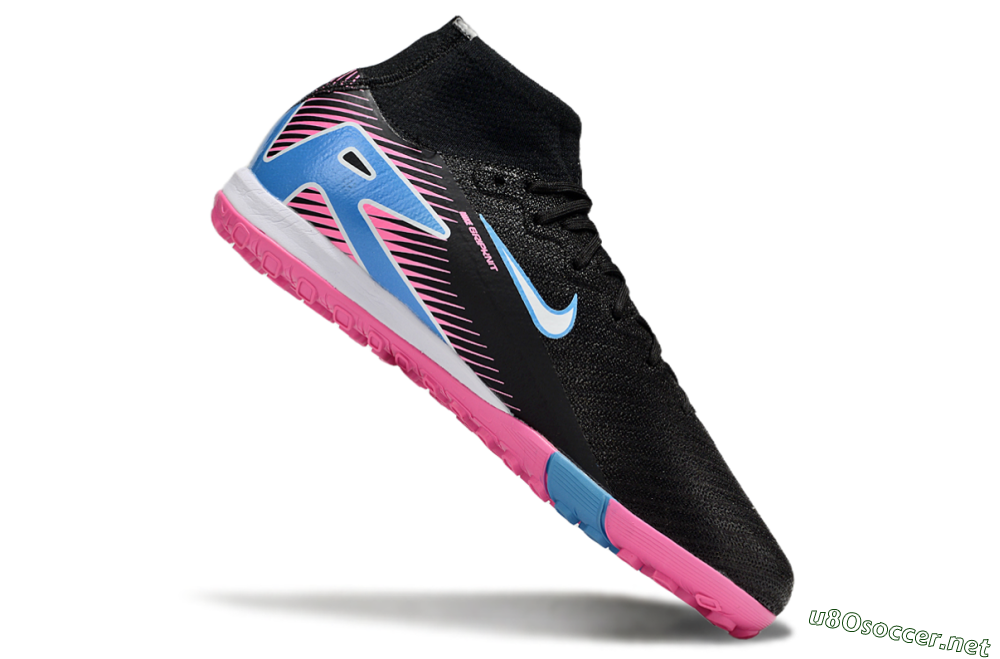 Unisex Nike Air Zoom Mercurial Superfly 10 Elite TF Football Shoes - Black/White/Blue/Pink 4