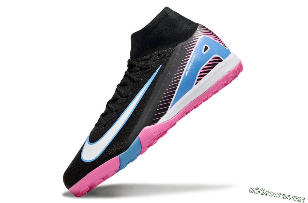 Unisex Nike Air Zoom Mercurial Superfly 10 Elite TF Football Shoes - Black/White/Blue/Pink 5