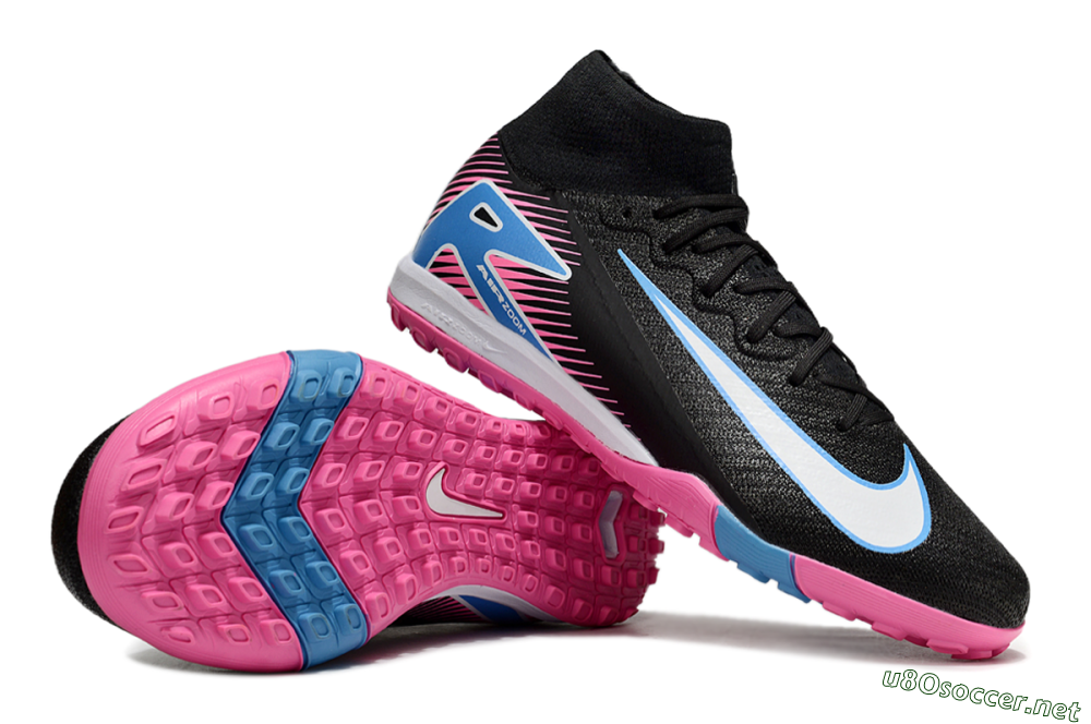 Unisex Nike Air Zoom Mercurial Superfly 10 Elite TF Football Shoes - Black/White/Blue/Pink 1