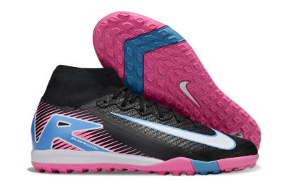 Unisex Nike Air Zoom Mercurial Superfly 10 Elite TF Football Shoes - Black/White/Blue/Pink