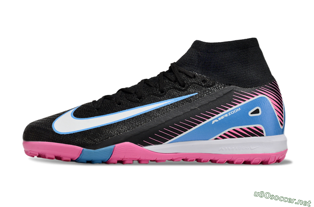 Unisex Nike Air Zoom Mercurial Superfly 10 Elite TF Football Shoes - Black/White/Blue/Pink 0