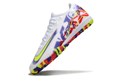 Unisex Nike Air Zoom Mercurial Vapor 16 Elite TF Football Shoes - White/Yellow/Purple/Red