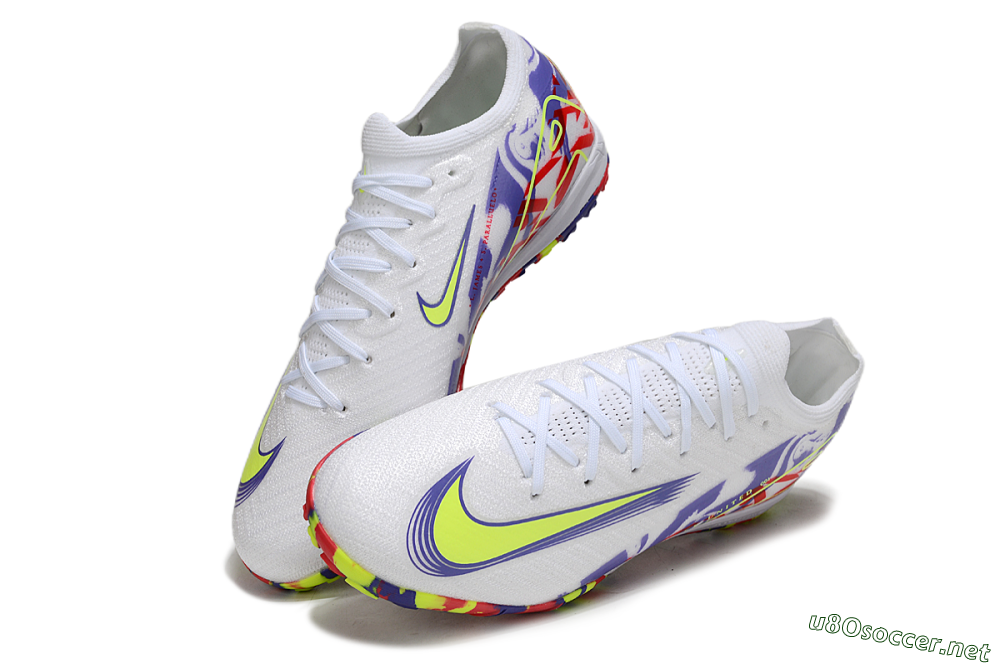 Unisex Nike Air Zoom Mercurial Vapor 16 Elite TF Football Shoes - White/Yellow/Purple/Red 3