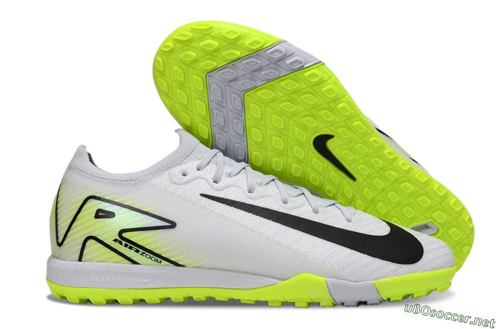 Men's Nike Air Zoom Mercurial Vapor 16 Elite TF Football Shoes - White/Black/Yellow 2