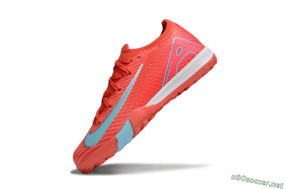 Kids Nike Air Zoom Mercurial Vapor 16 Elite TF Football Shoes - Red/Silver/Jade 4