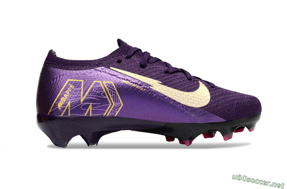 Kids Nike Air Zoom Mercurial Vapor 16 Elite FG Football Boots - Purple/White/Gold 5