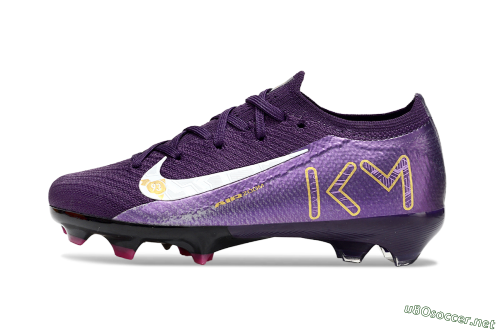 Kids Nike Air Zoom Mercurial Vapor 16 Elite FG Football Boots - Purple/White/Gold 2