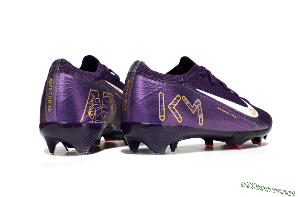 Kids Nike Air Zoom Mercurial Vapor 16 Elite FG Football Boots - Purple/White/Gold 6