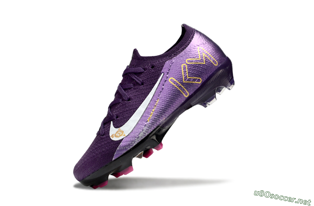 Kids Nike Air Zoom Mercurial Vapor 16 Elite FG Football Boots - Purple/White/Gold 4