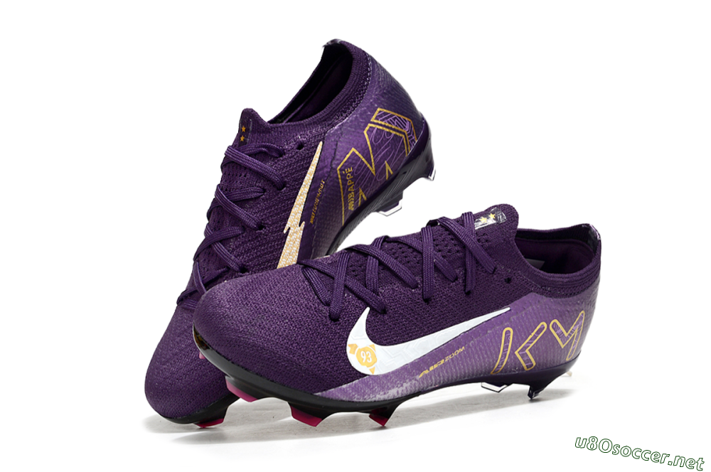Kids Nike Air Zoom Mercurial Vapor 16 Elite FG Football Boots - Purple/White/Gold 0