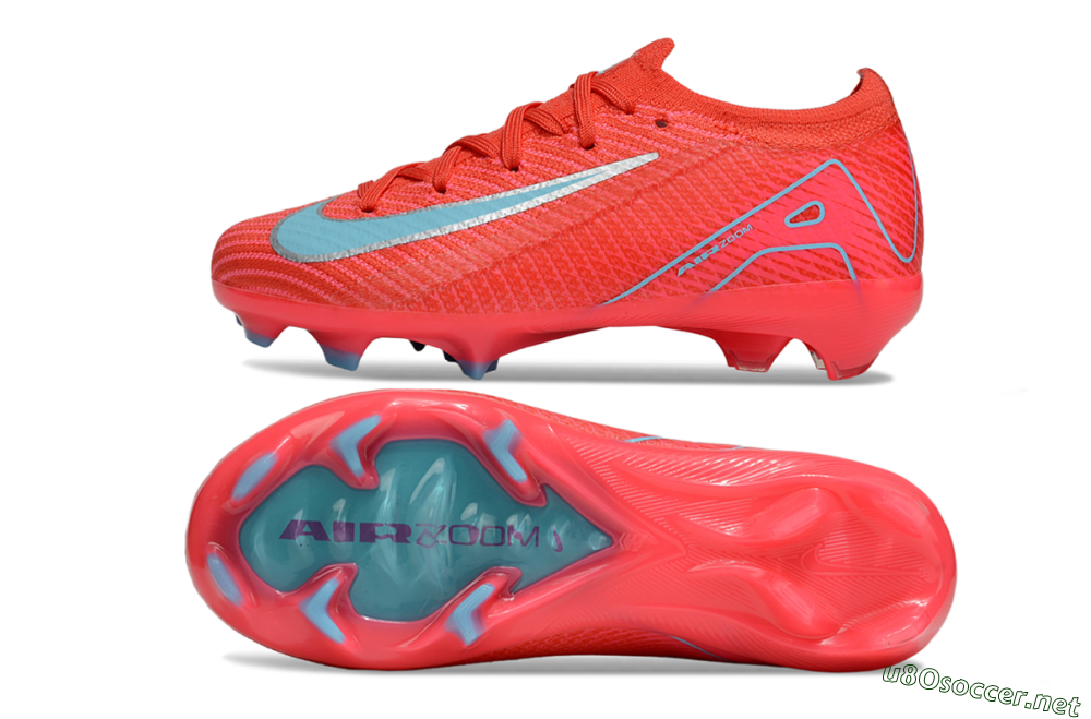 Kids Nike Air Zoom Mercurial Vapor 16 Elite FG Football Boots - Red/Silver/Jade 1