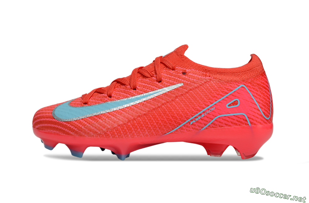 Kids Nike Air Zoom Mercurial Vapor 16 Elite FG Football Boots - Red/Silver/Jade 2