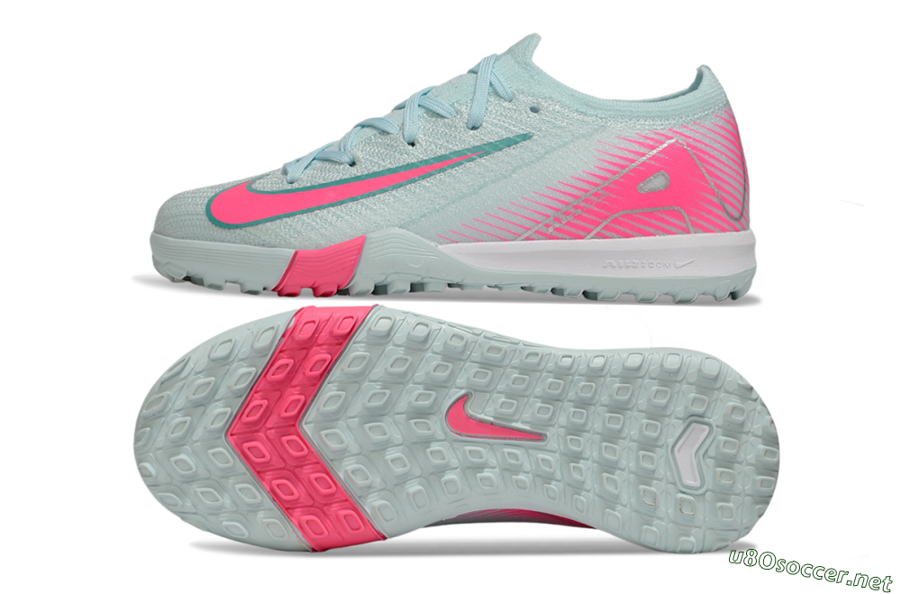 Kids Nike Air Zoom Mercurial Vapor 16 Elite TF Football Shoes - Jade/Pink/Silver 1