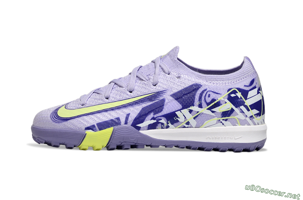 Kids Nike Air Zoom Mercurial Vapor 16 Elite TF Football Shoes - Purple/Yellow 2