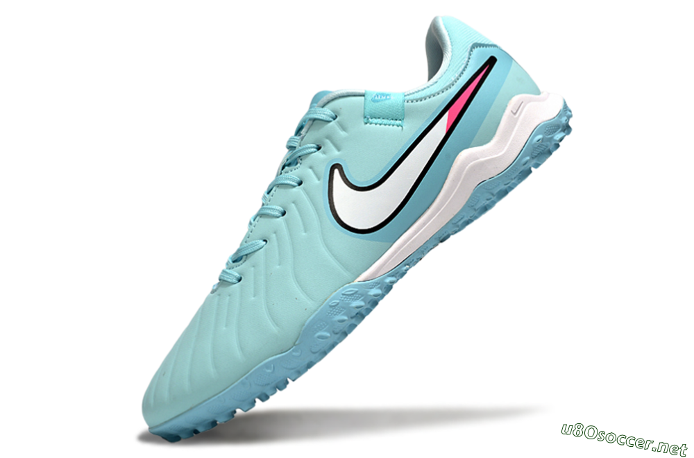 Men's Nike Tiempo Legend 10 Academy TF Football Shoes - Jade/White/Pink 5