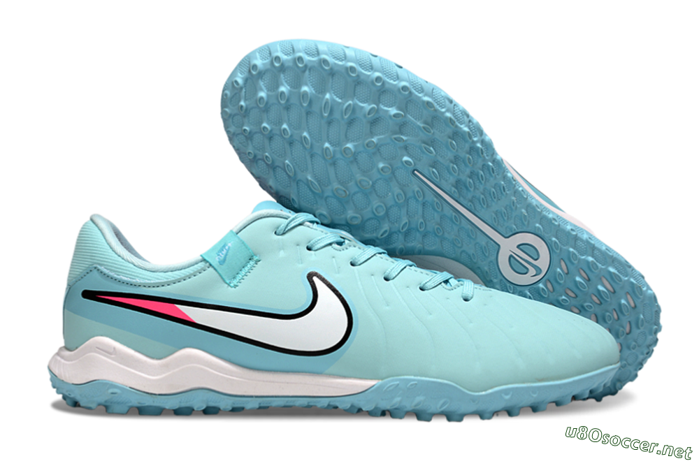 Men's Nike Tiempo Legend 10 Academy TF Football Shoes - Jade/White/Pink 2
