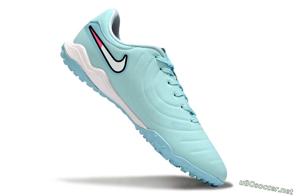 Men's Nike Tiempo Legend 10 Academy TF Football Shoes - Jade/White/Pink 4
