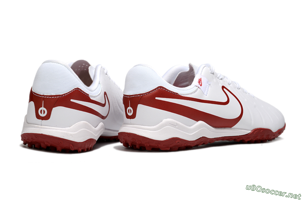 Men's Nike Tiempo Legend 10 Academy TF Football Shoes - White/Red 6