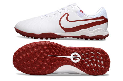 Men's Nike Tiempo Legend 10 Academy TF Football Shoes - White/Red