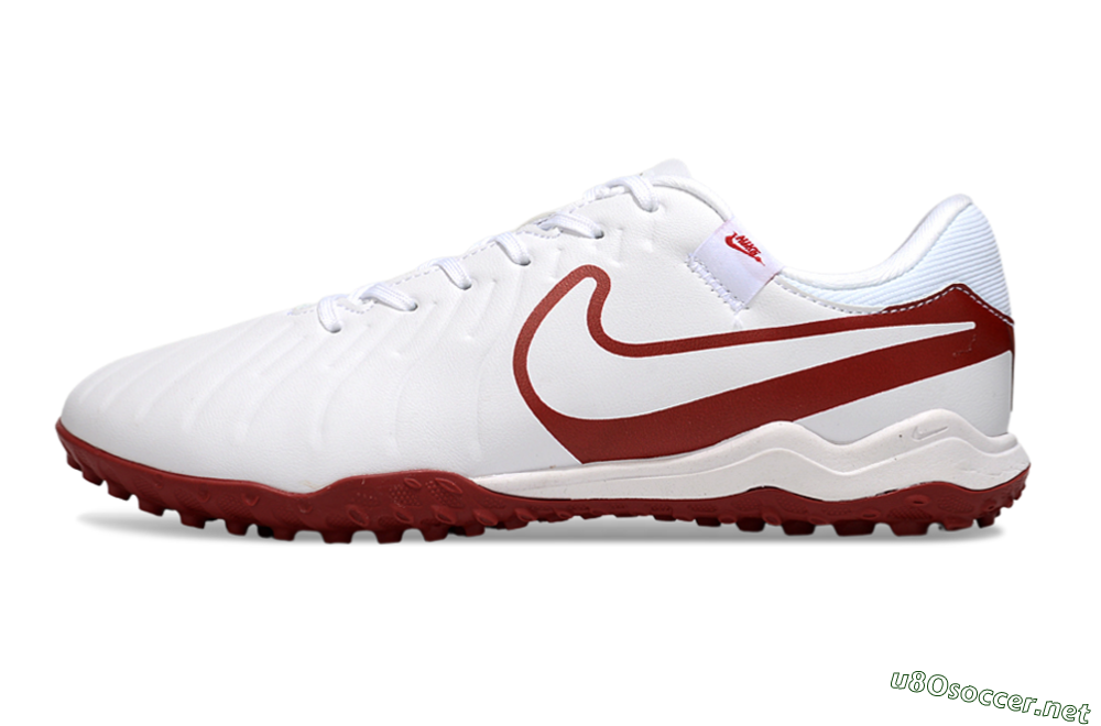 Men's Nike Tiempo Legend 10 Academy TF Football Shoes - White/Red 0