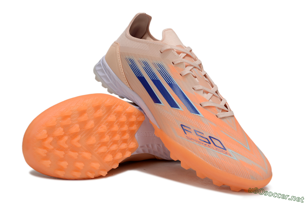 Men's Adidas F50 Elite TF Football Shoes - Orange/Blue/White 3