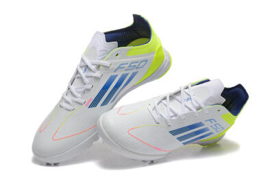 Unisex Adidas F50 Pro TF Football Shoes - Grey/Blue/Yellow