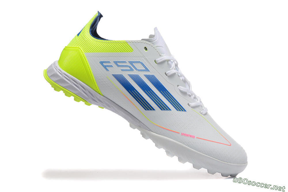 Unisex Adidas F50 Pro TF Football Shoes - Grey/Blue/Yellow 4