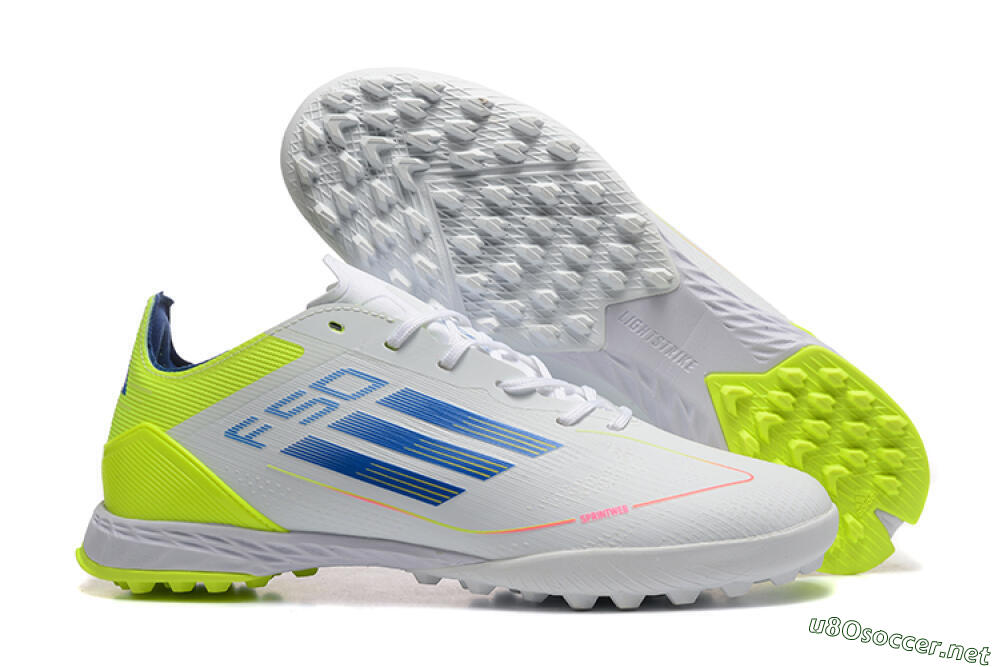 Unisex Adidas F50 Pro TF Football Shoes - Grey/Blue/Yellow 2