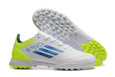 Unisex Adidas F50 Pro TF Football Shoes - Grey/Blue/Yellow