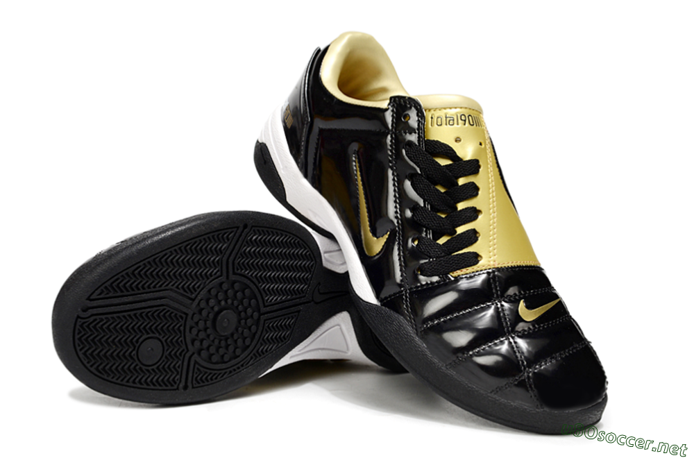 Men's Nike Total 90 III IC Football Shoes - Black/Gold 4