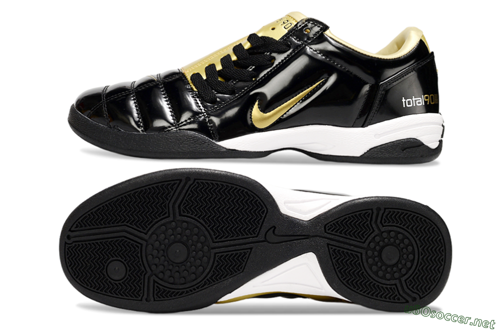 Men's Nike Total 90 III IC Football Shoes - Black/Gold 1