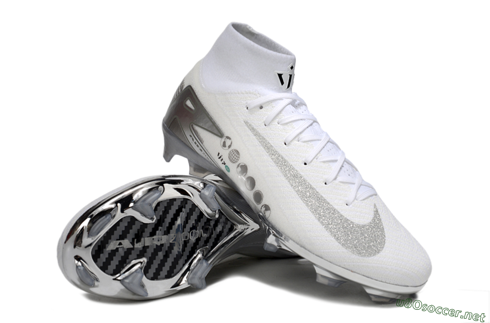 Unisex Nike Air Zoom Mercurial Superfly 10 Elite FG Football Boots - Beige/White/Silver 4