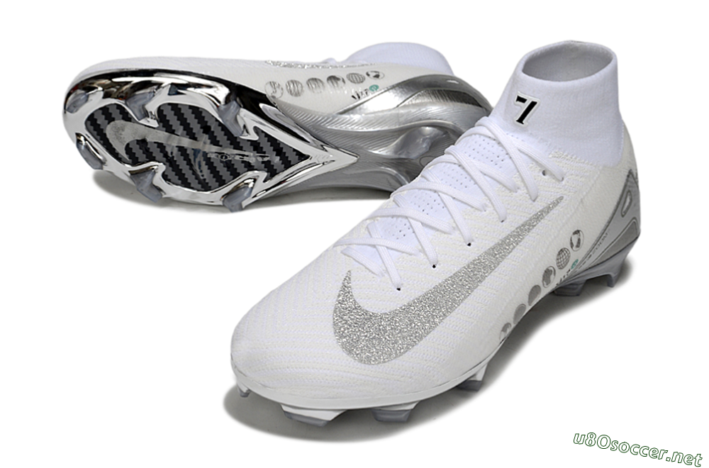 Unisex Nike Air Zoom Mercurial Superfly 10 Elite FG Football Boots - Beige/White/Silver 3