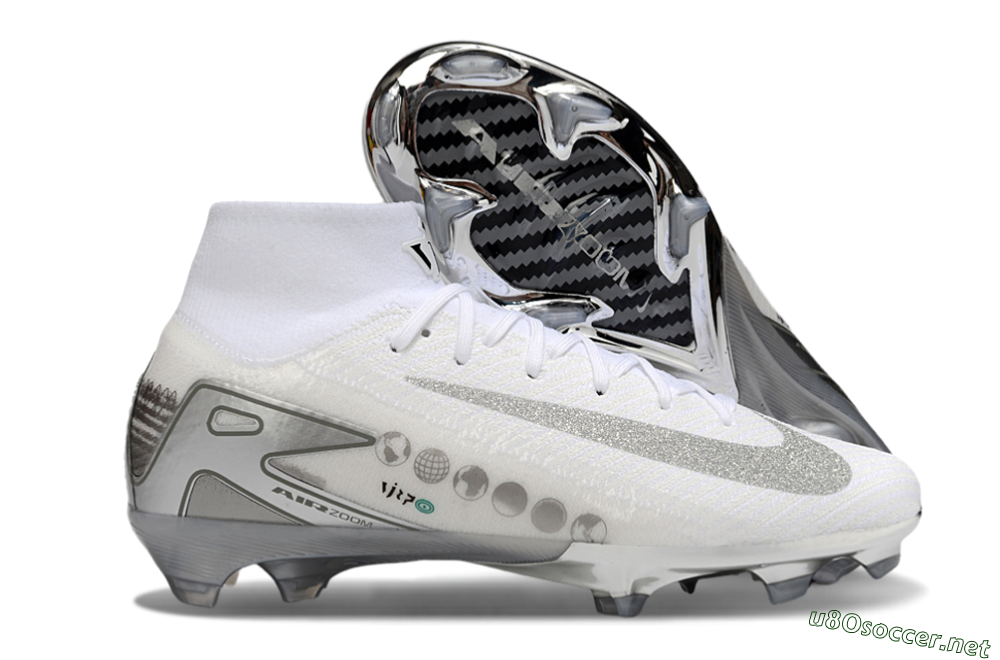 Unisex Nike Air Zoom Mercurial Superfly 10 Elite FG Football Boots - Beige/White/Silver 2