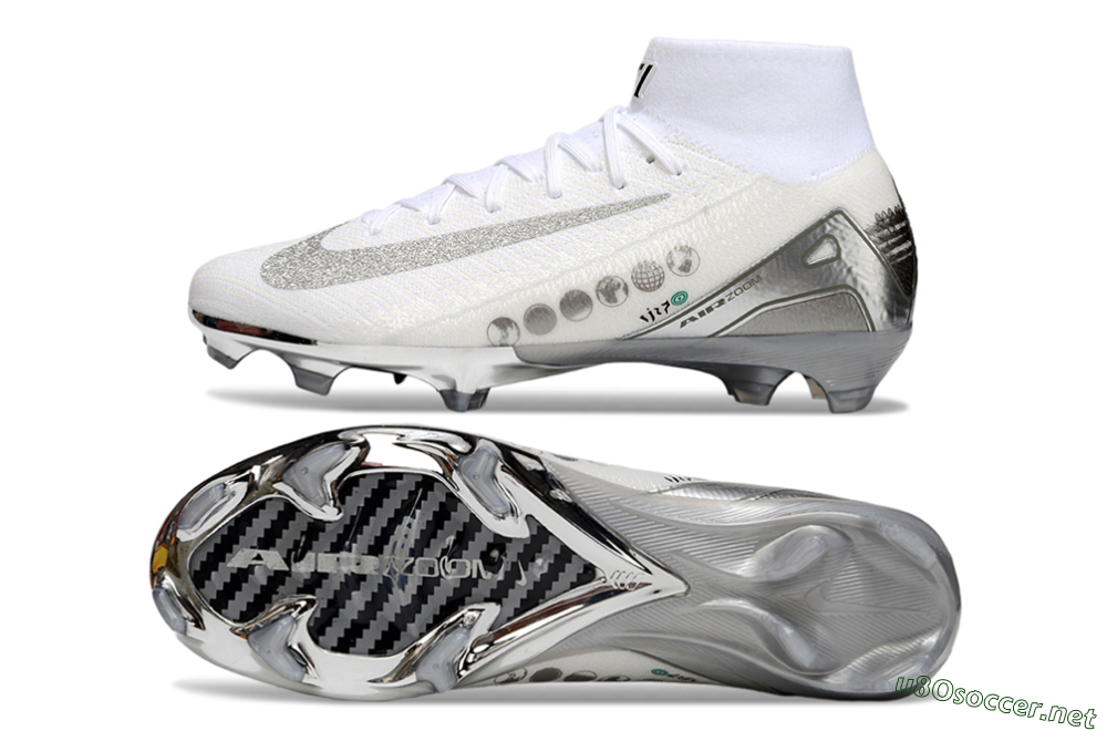 Unisex Nike Air Zoom Mercurial Superfly 10 Elite FG Football Boots - Beige/White/Silver 1