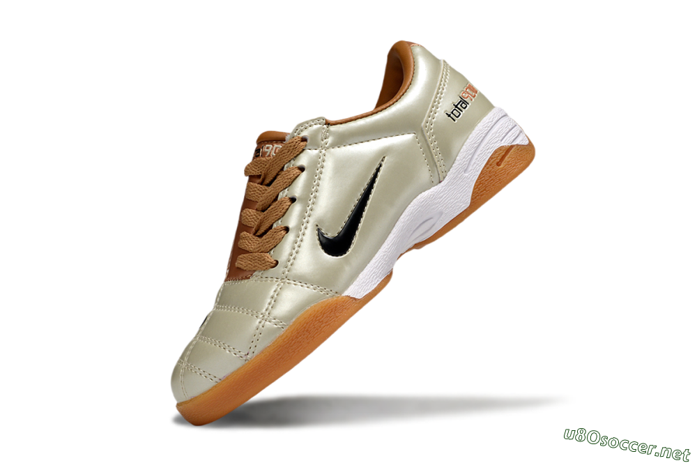 Kids Nike Total 90 III IC Football Shoes - Beige/Black/White 5