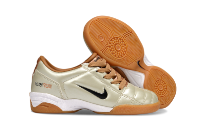 Kids Nike Total 90 III IC Football Shoes - Beige/Black/White