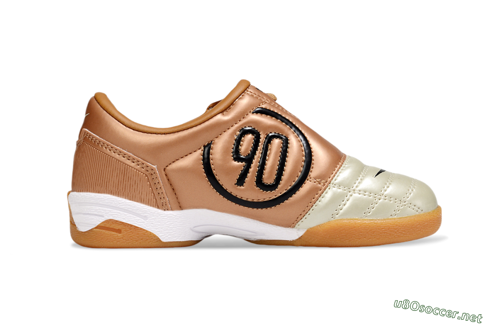 Kids Nike Total 90 III IC Football Shoes - Beige/Black/White 7