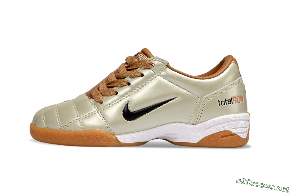 Kids Nike Total 90 III IC Football Shoes - Beige/Black/White 0