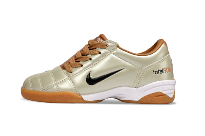 Kids Nike Total 90 III IC Football Shoes - Beige/Black/White