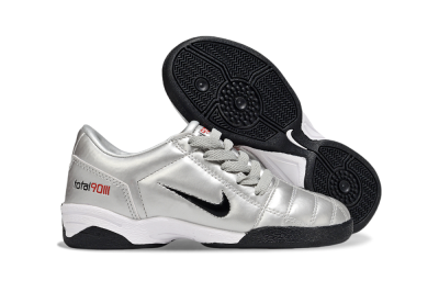 Kids Nike Total 90 III IC Football Shoes - Silver/Black/White