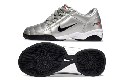 Kids Nike Total 90 III IC Football Shoes - Silver/Black/White