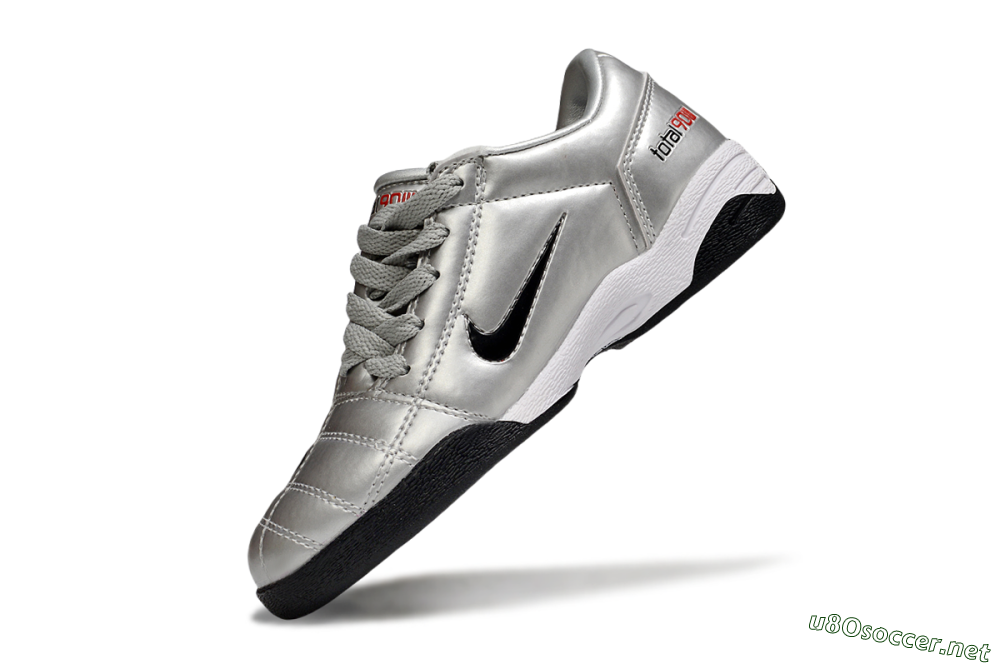 Kids Nike Total 90 III IC Football Shoes - Silver/Black/White 5