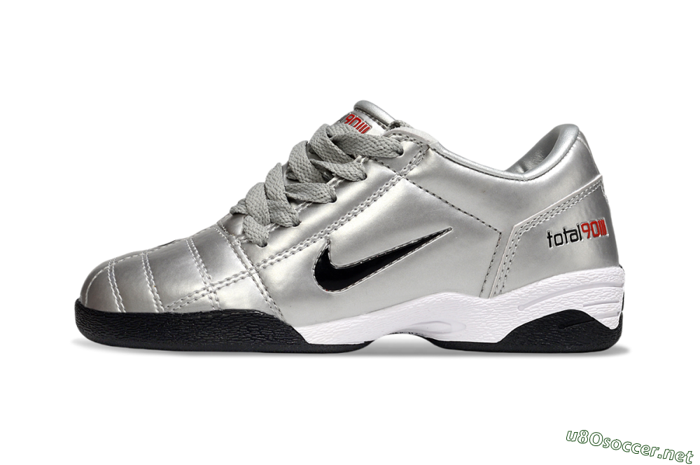 Kids Nike Total 90 III IC Football Shoes - Silver/Black/White 0