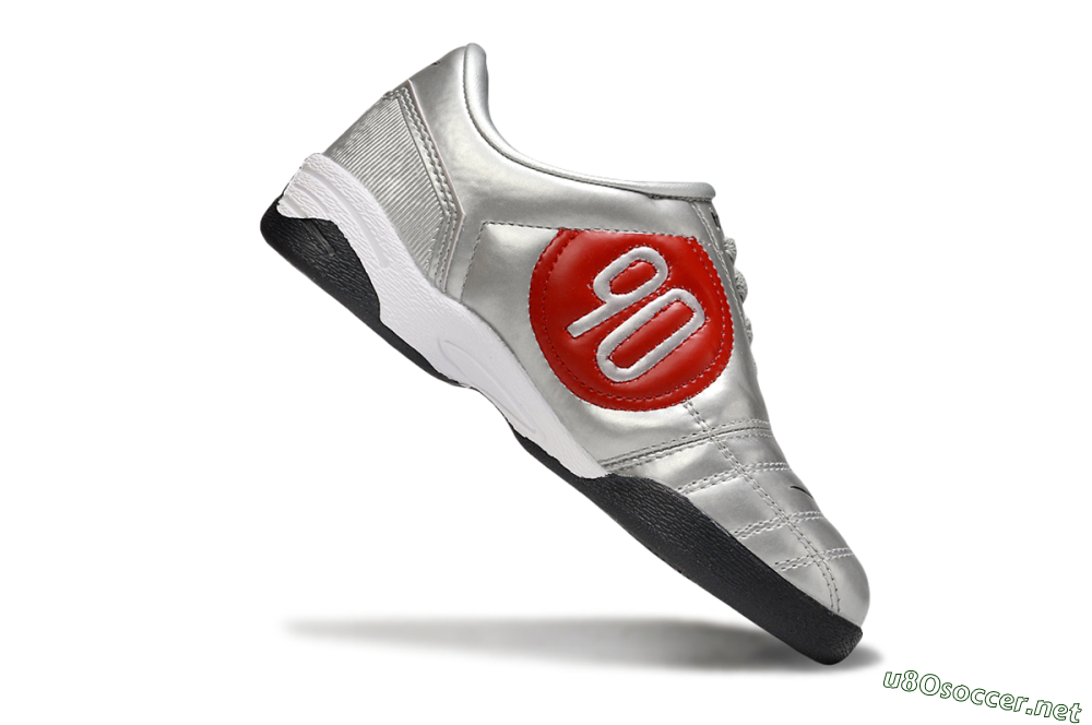 Kids Nike Total 90 III IC Football Shoes - Silver/Black/White 4