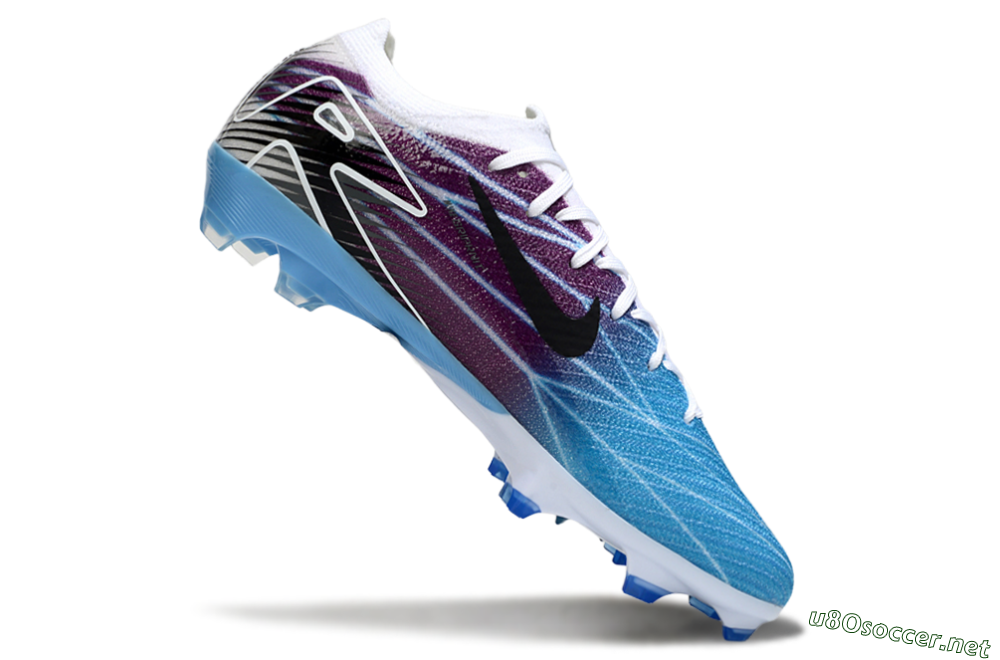 Unisex Nike Air Zoom Mercurial Vapor 16 Elite FG Football Boots - White/Black/Blue 5