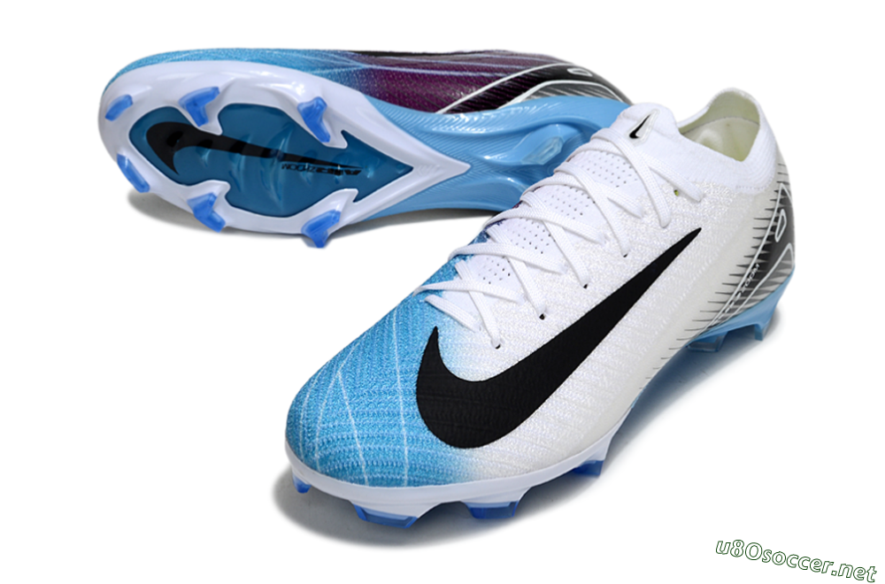 Unisex Nike Air Zoom Mercurial Vapor 16 Elite FG Football Boots - White/Black/Blue 3