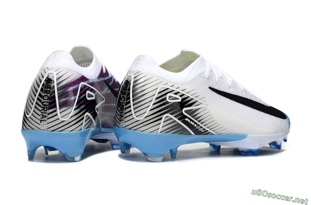 Unisex Nike Air Zoom Mercurial Vapor 16 Elite FG Football Boots - White/Black/Blue 7